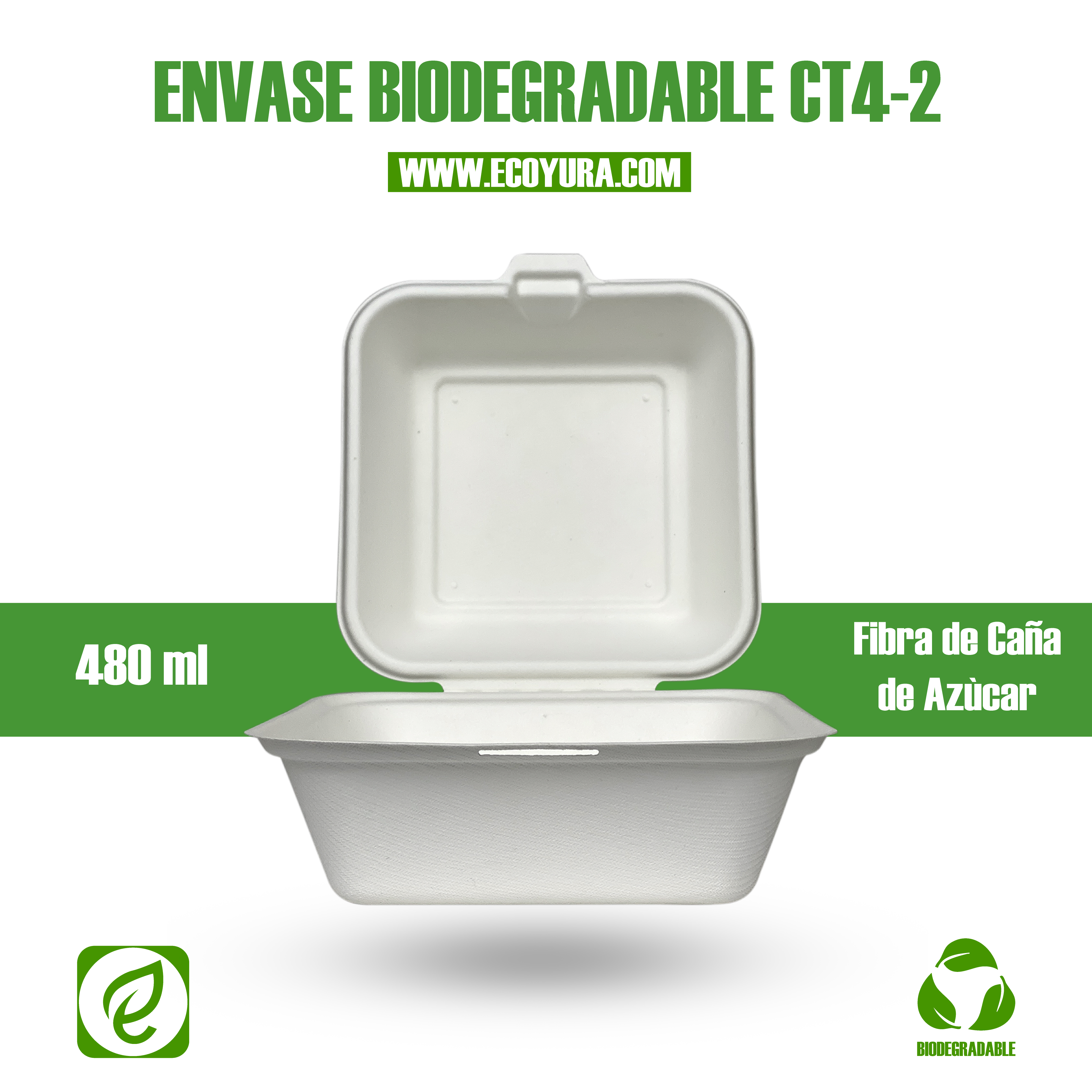 Envase Biodegradable CT4|2 – 500 ml