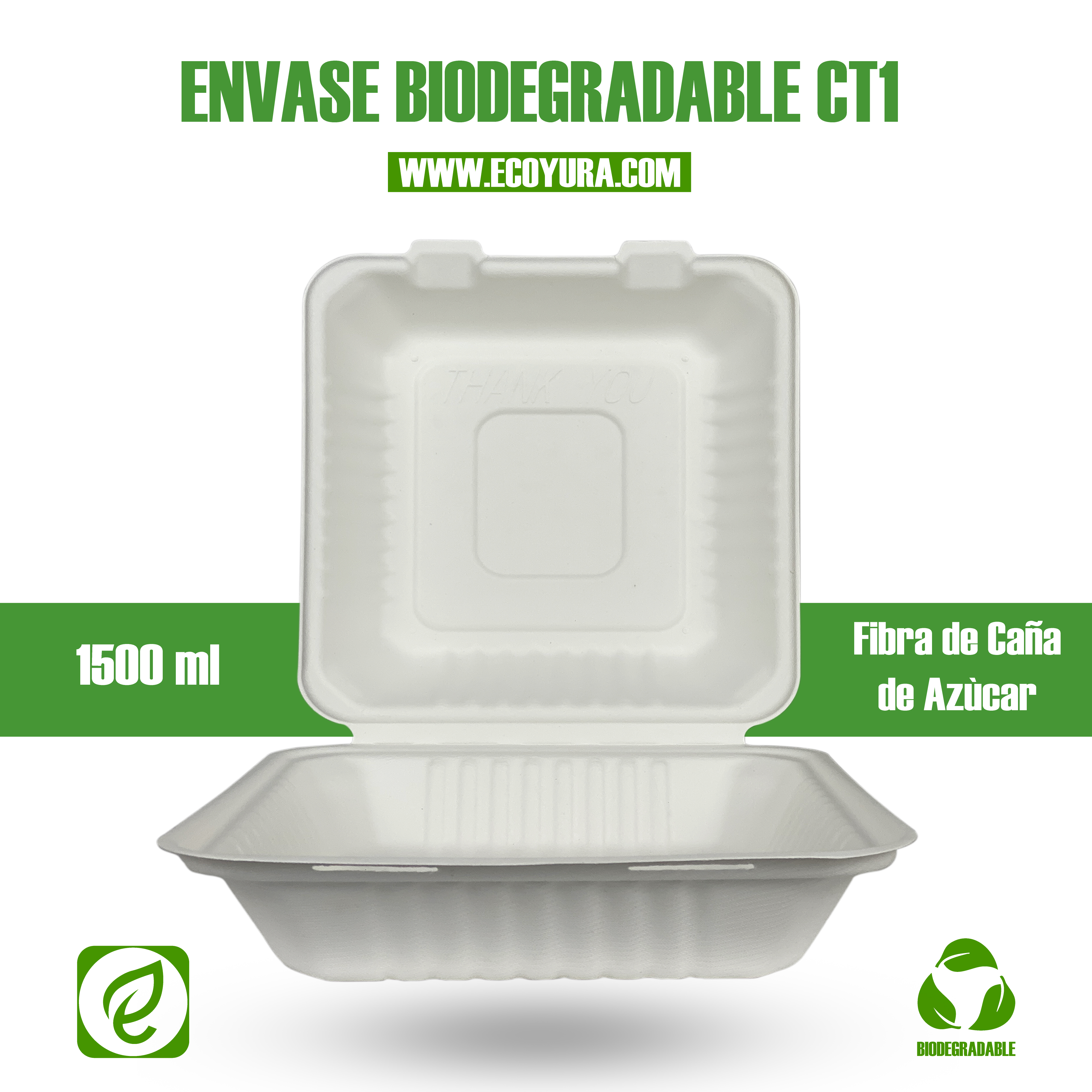 Envase Biodegradable CT1 – 1500 ml